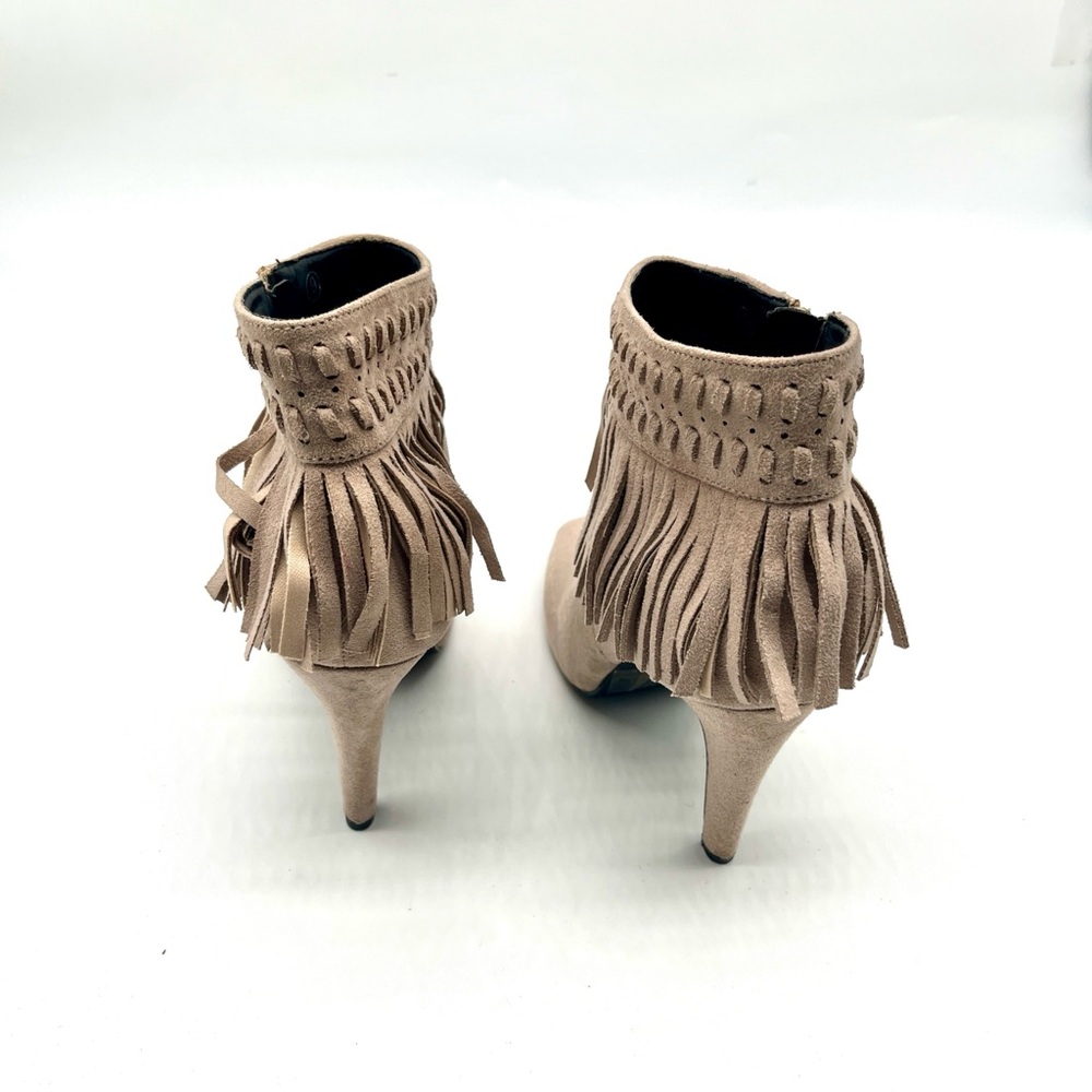 C Label 10 suede boots with open toe Sz 9 - Picture 5 of 11